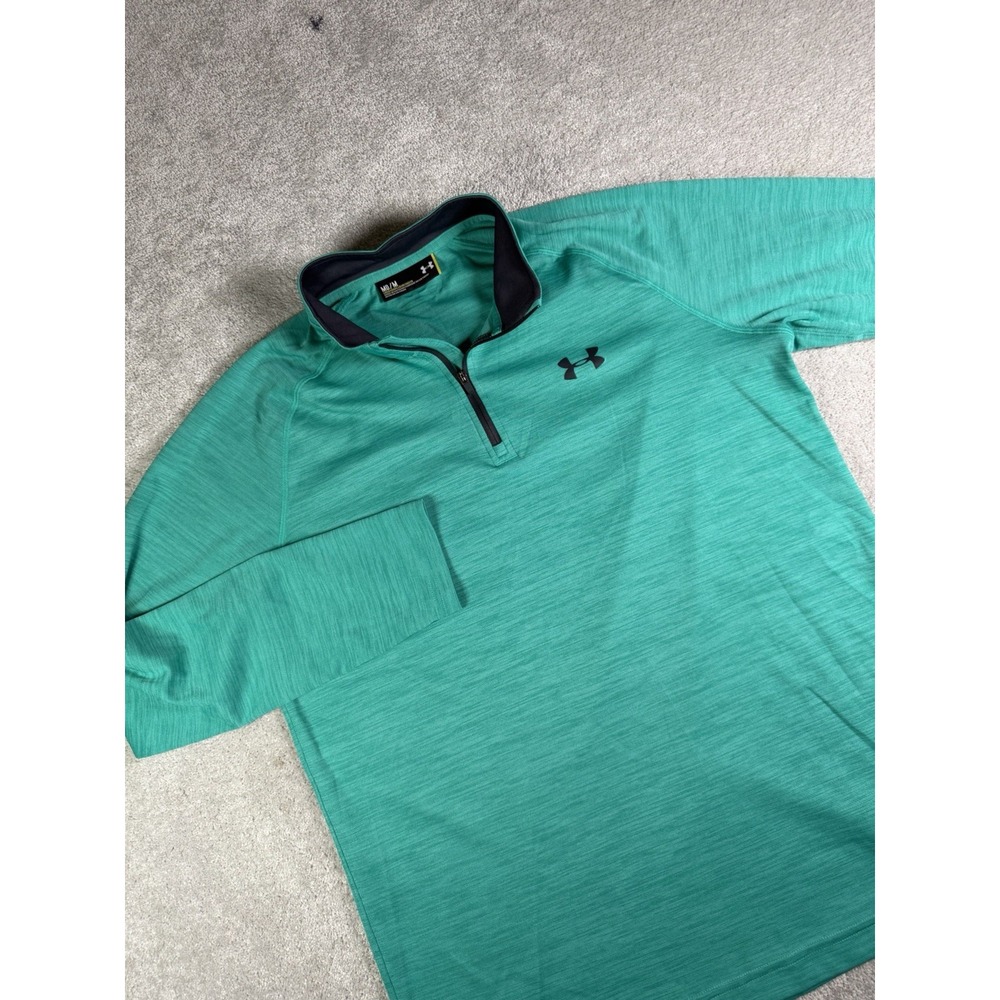 under armour mens medium loose fit green quarter zip Men's